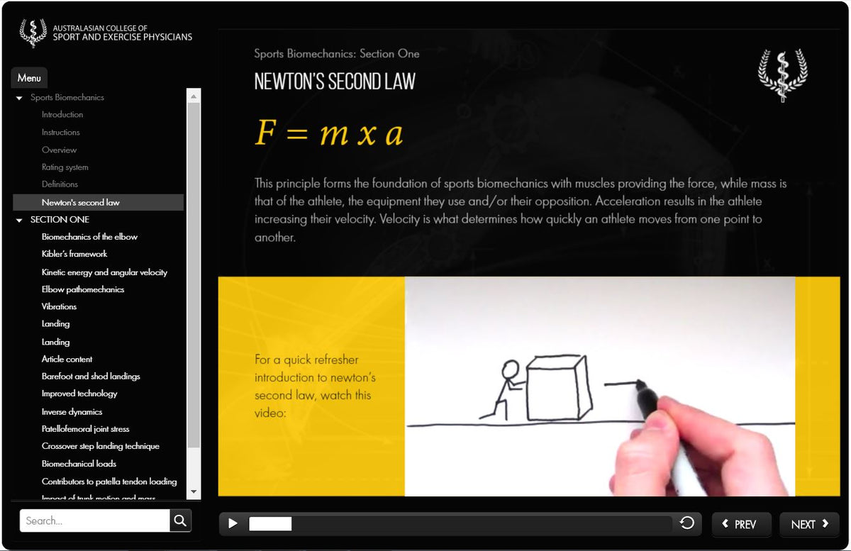 Biomechanics for Sports Medicine Certificate Course ACSEP SEM Academy